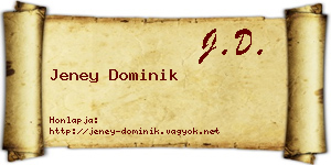 Jeney Dominik névjegykártya